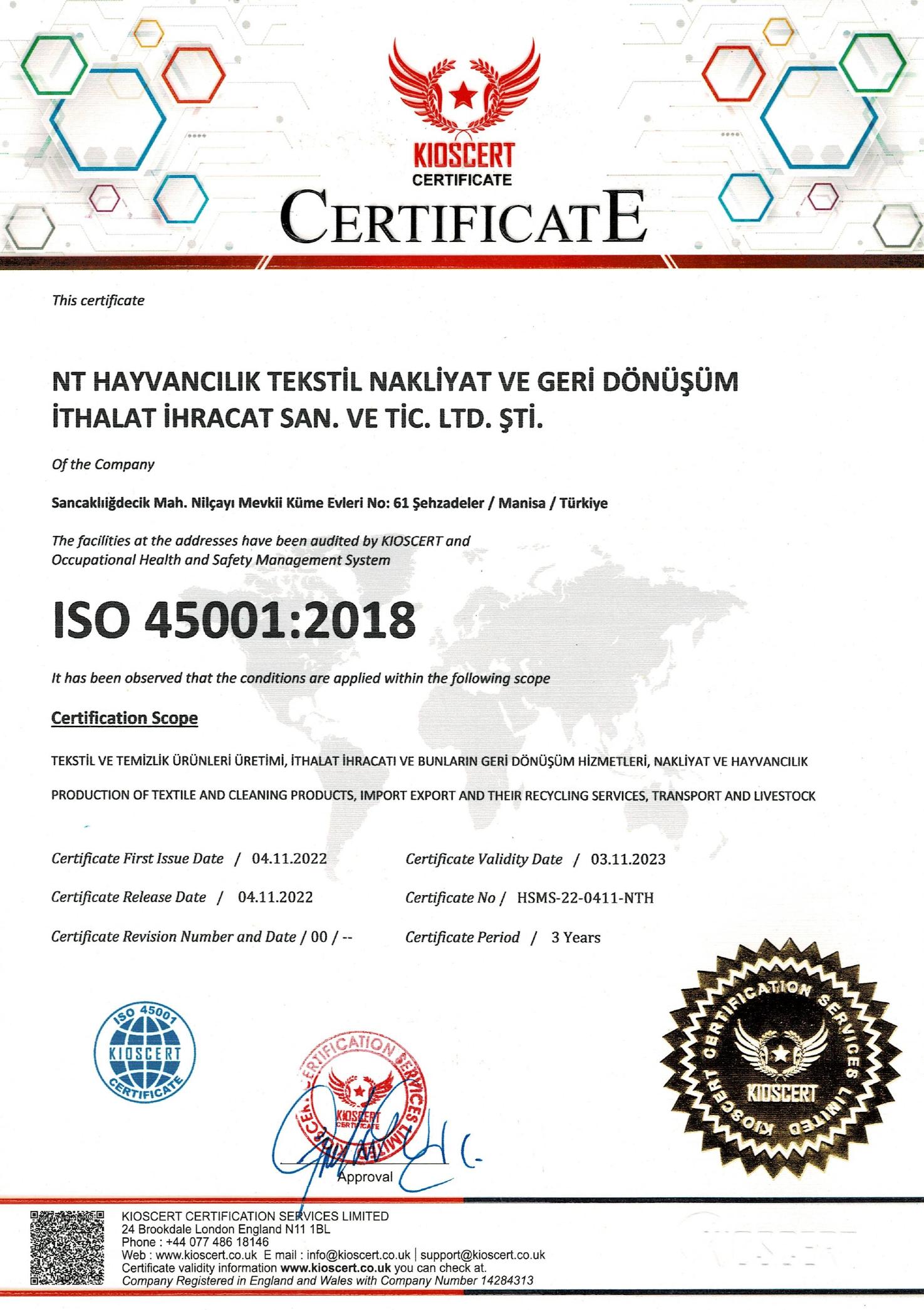 Natural Ticaret faaliyet belgesi